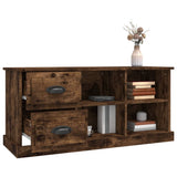 Meuble TV chêne fumé 102x35,5x47,5 cm bois d'ingénierie