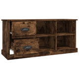 Meuble TV chêne fumé 102x35,5x47,5 cm bois d'ingénierie