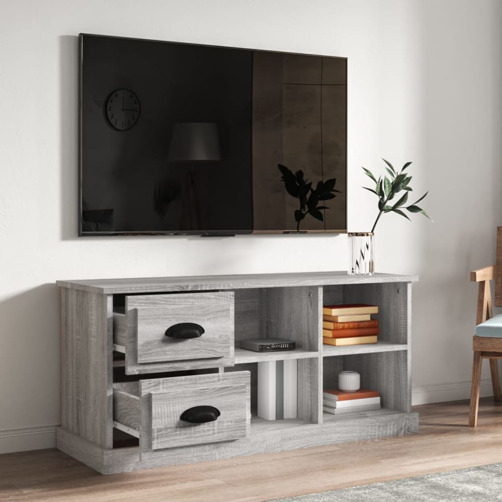 Meuble TV sonoma gris 102x35,5x47,5 cm bois d'ingénierie