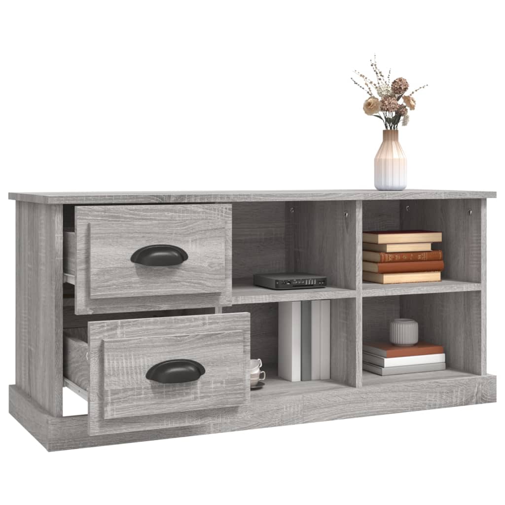 Meuble TV sonoma gris 102x35,5x47,5 cm bois d'ingénierie