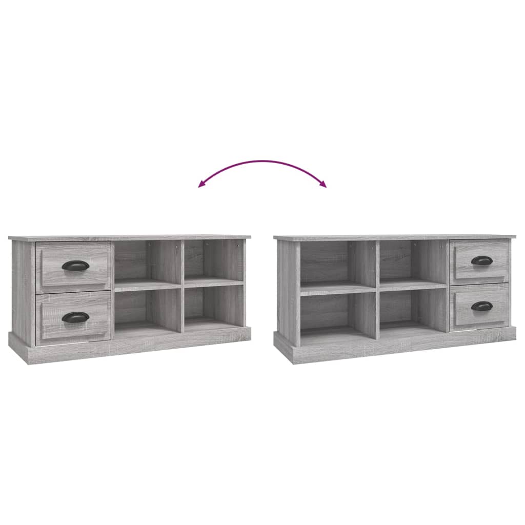 Meuble TV sonoma gris 102x35,5x47,5 cm bois d'ingénierie