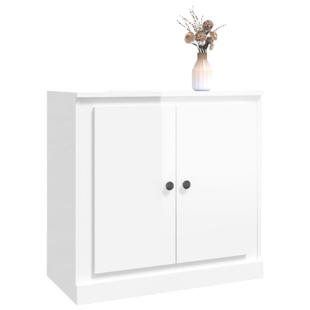 White high gloss sideboard 70x35.5x67.5 cm engineered wood