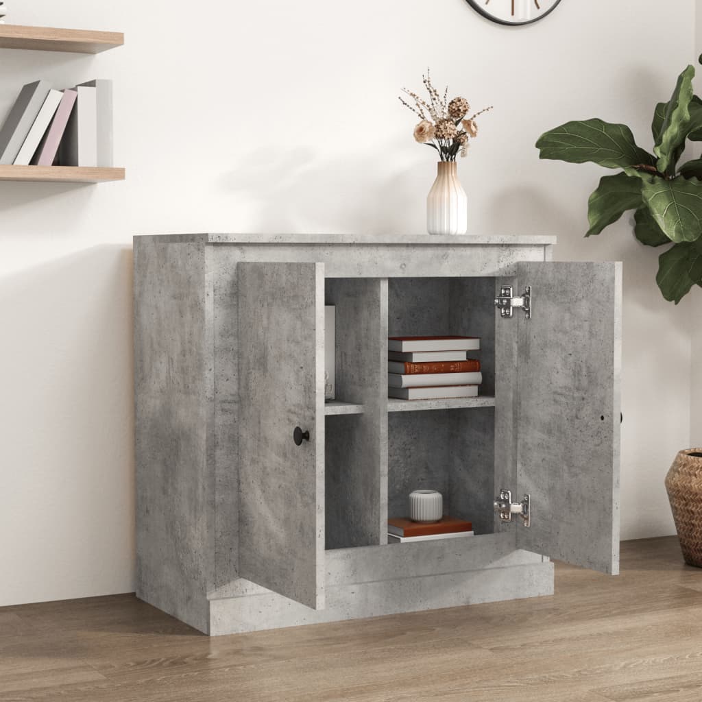 Concrete gray sideboard 70x35.5x67.5 cm engineered wood