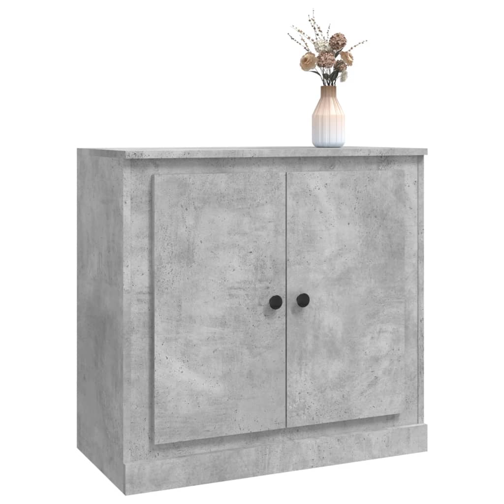 Concrete gray sideboard 70x35.5x67.5 cm engineered wood