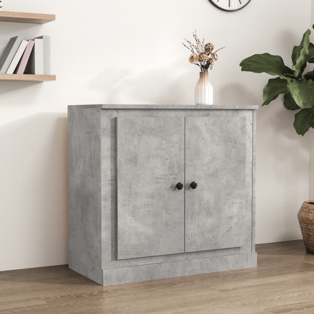 Concrete gray sideboard 70x35.5x67.5 cm engineered wood