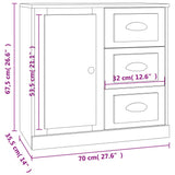 Buffet blanc 70x35,5x67,5 cm bois d'ingénierie