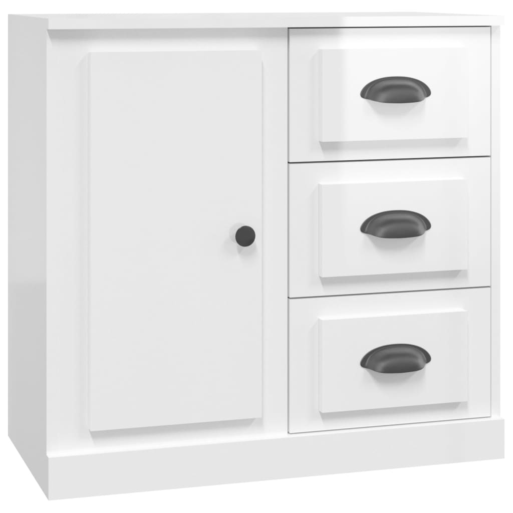 White high gloss sideboard 70x35.5x67.5 cm engineered wood