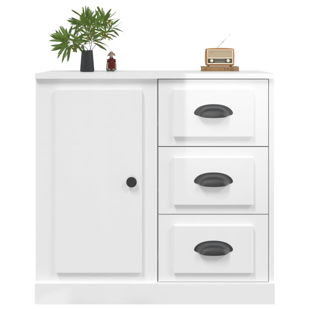 White high gloss sideboard 70x35.5x67.5 cm engineered wood