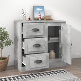 Concrete gray sideboard 70x35.5x67.5 cm engineered wood