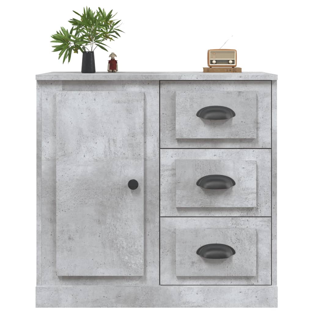 Concrete gray sideboard 70x35.5x67.5 cm engineered wood