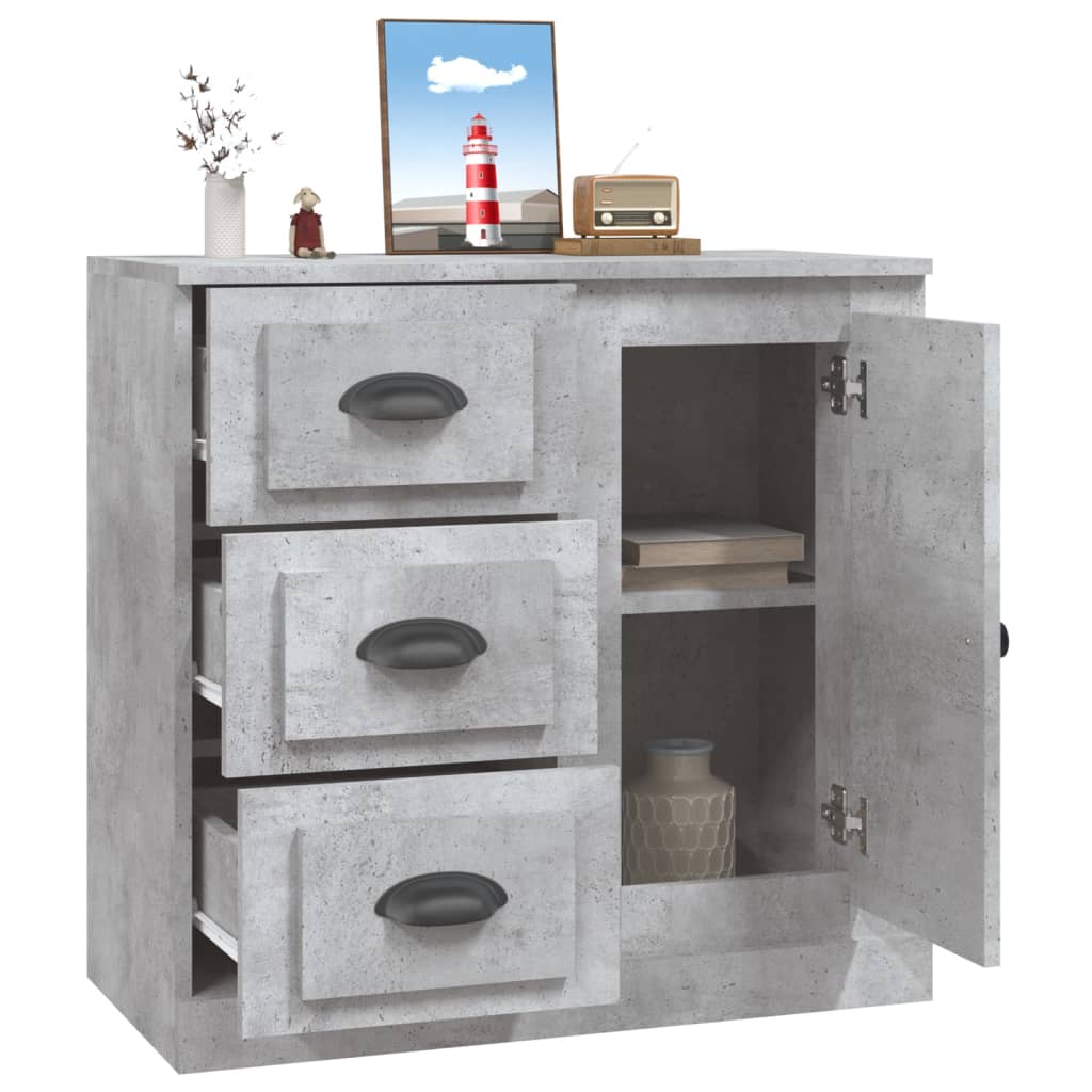 Concrete gray sideboard 70x35.5x67.5 cm engineered wood