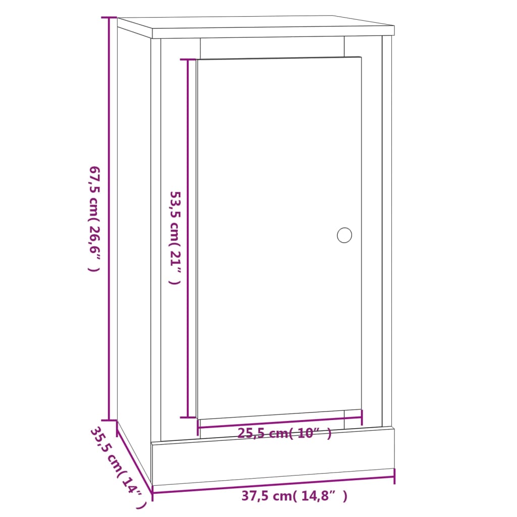 Buffet blanc 37,5x35,5x67,5 cm bois d'ingénierie