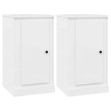 Buffets 2 pcs blanc brillant 37,5x35,5x67,5cm bois d'ingénierie