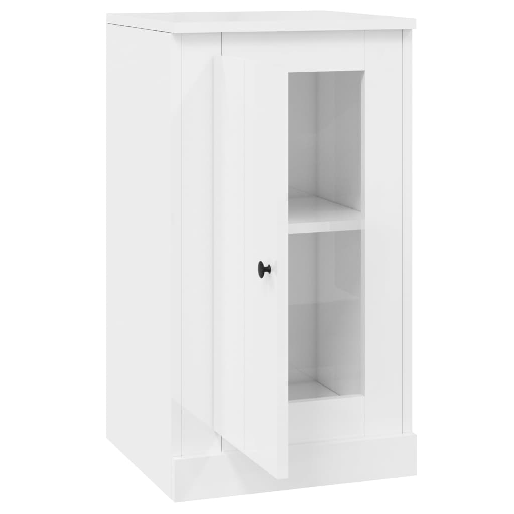 Buffets 2 pcs blanc brillant 37,5x35,5x67,5cm bois d'ingénierie