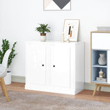 Buffets 2 pcs blanc brillant 37,5x35,5x67,5cm bois d'ingénierie