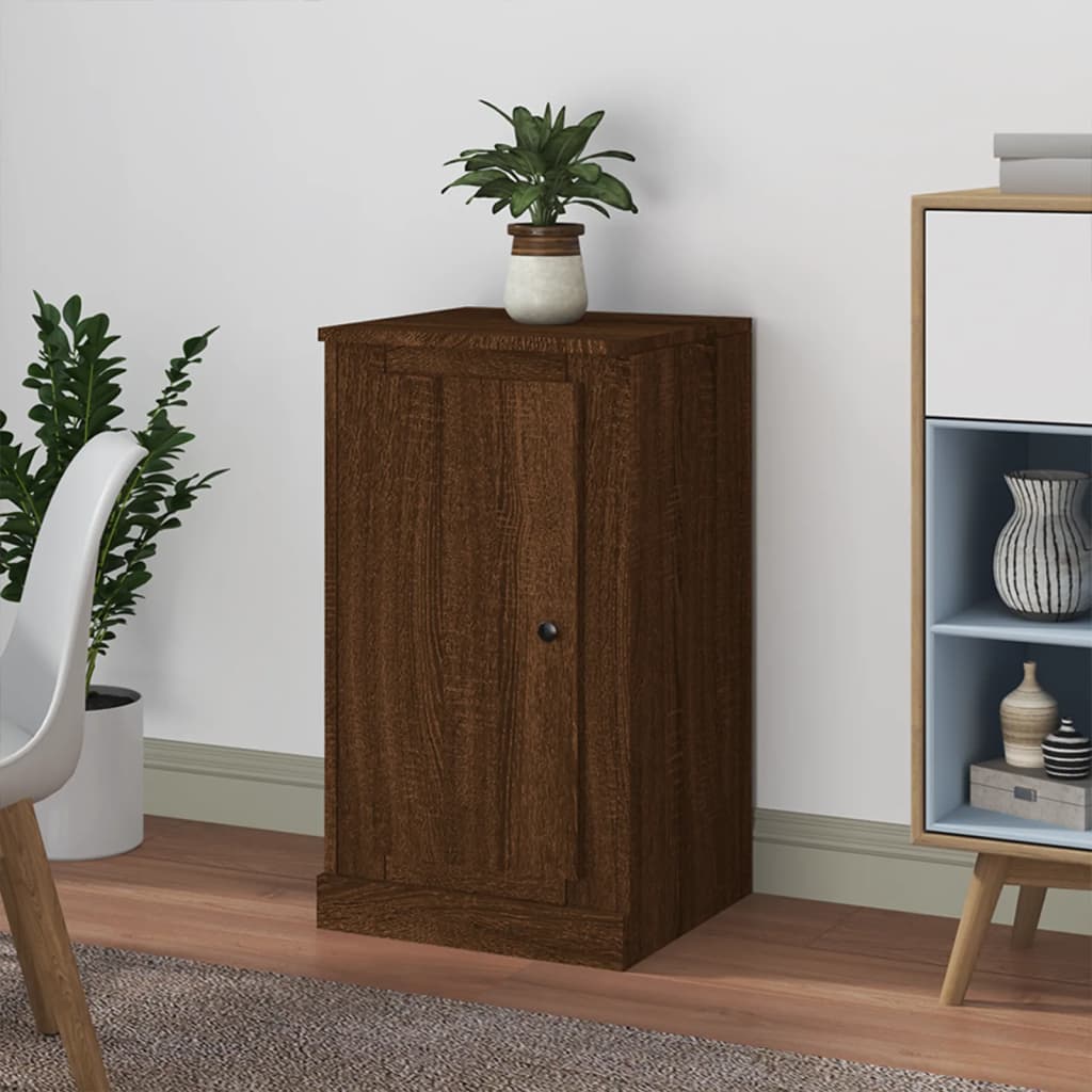 Brown oak sideboard 37.5x35.5x67.5 cm engineered wood