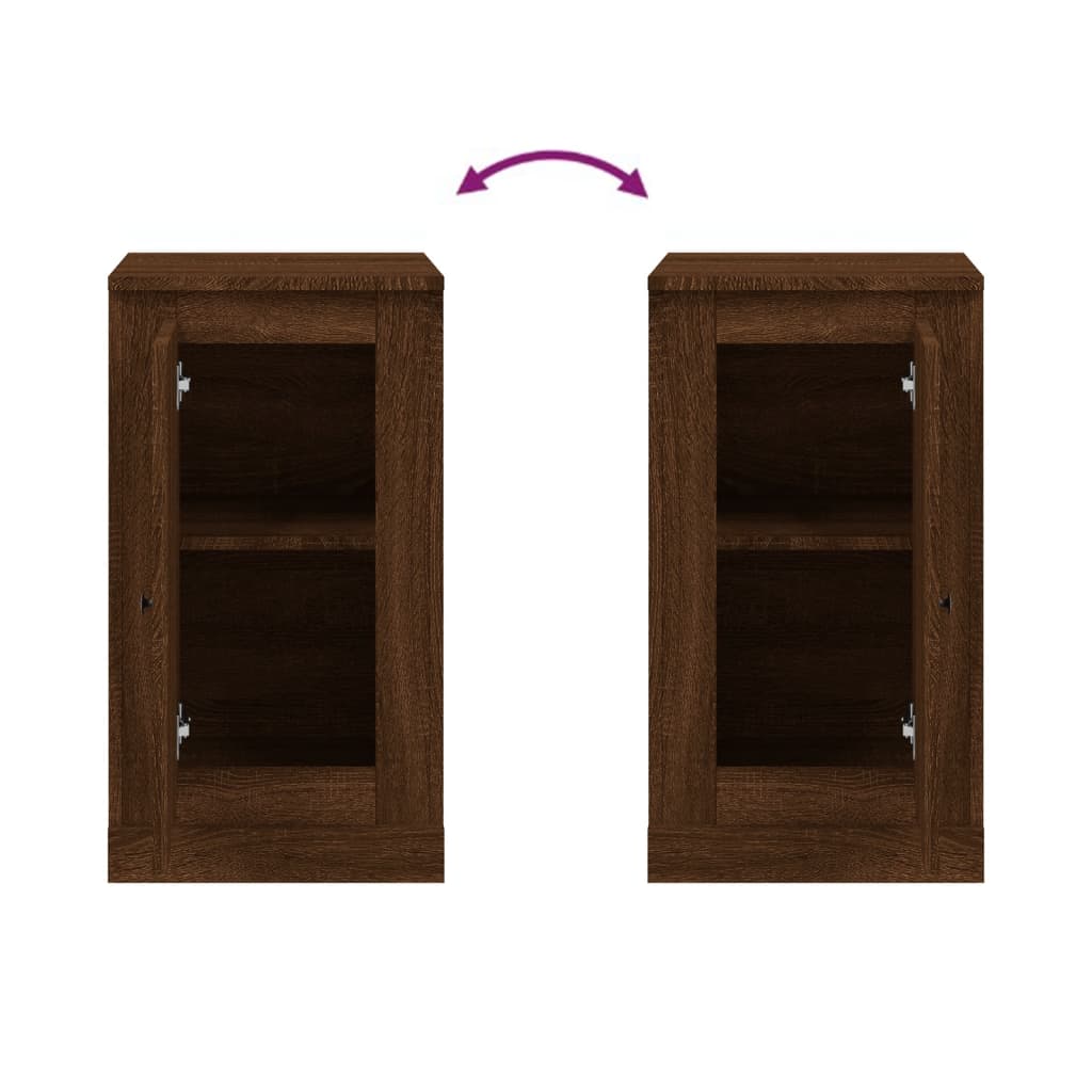 Buffets 2 pcs chêne marron 37,5x35,5x67,5 cm bois d'ingénierie