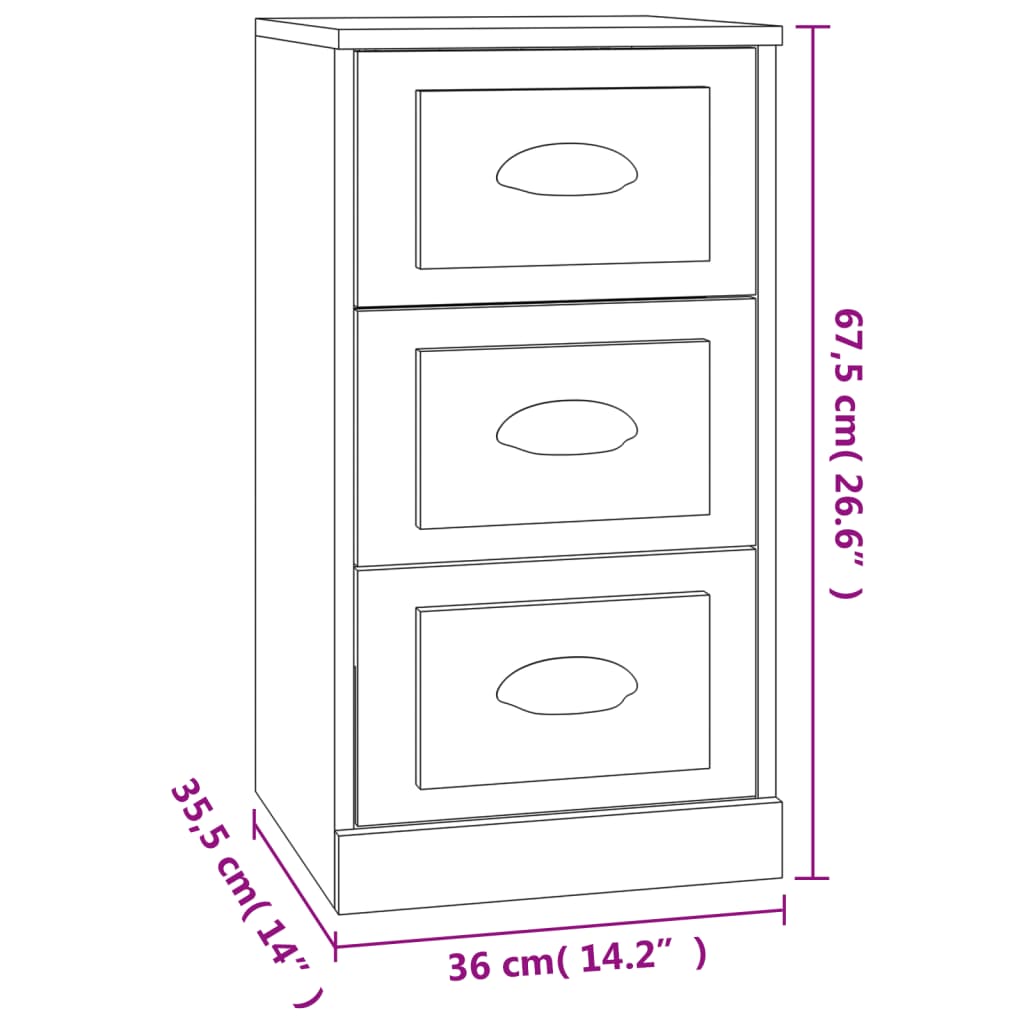 Buffet blanc 36x35,5x67,5 cm bois d'ingénierie