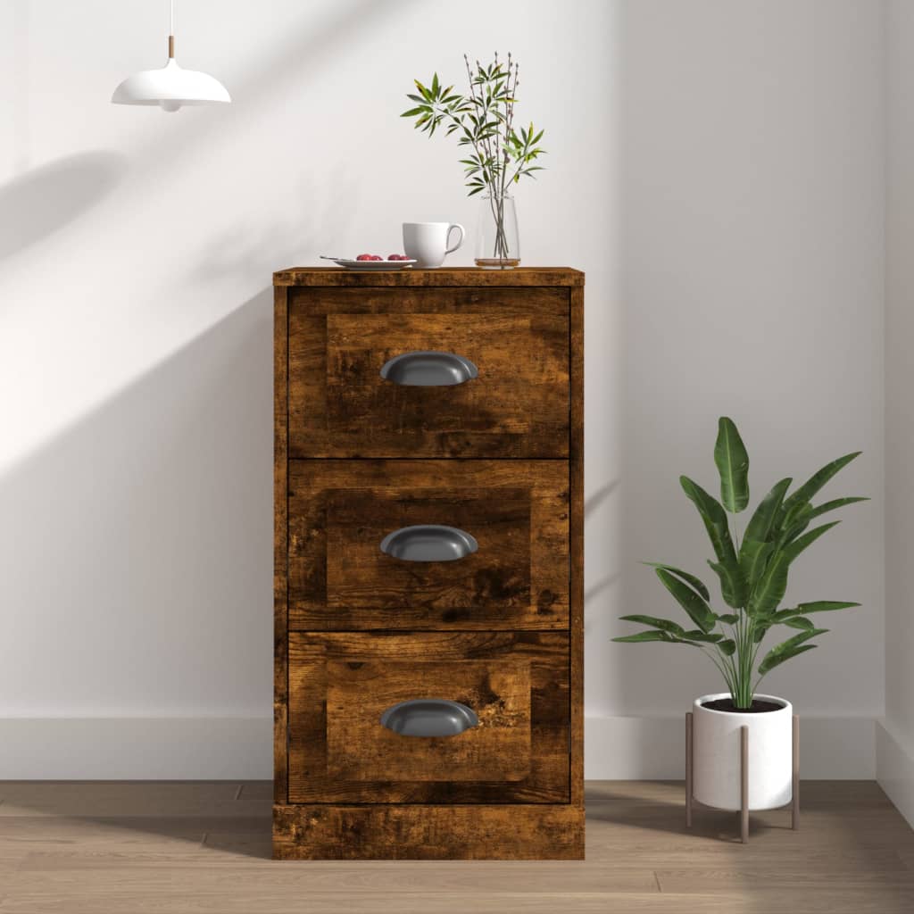 Smoked oak sideboard 36x35.5x67.5 cm engineered wood