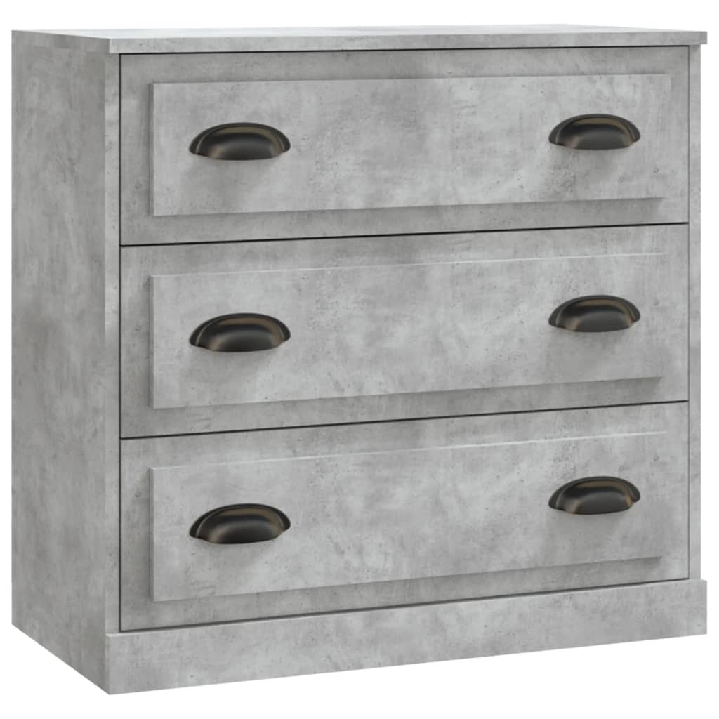 Concrete gray sideboard 70x35.5x67.5 cm engineered wood