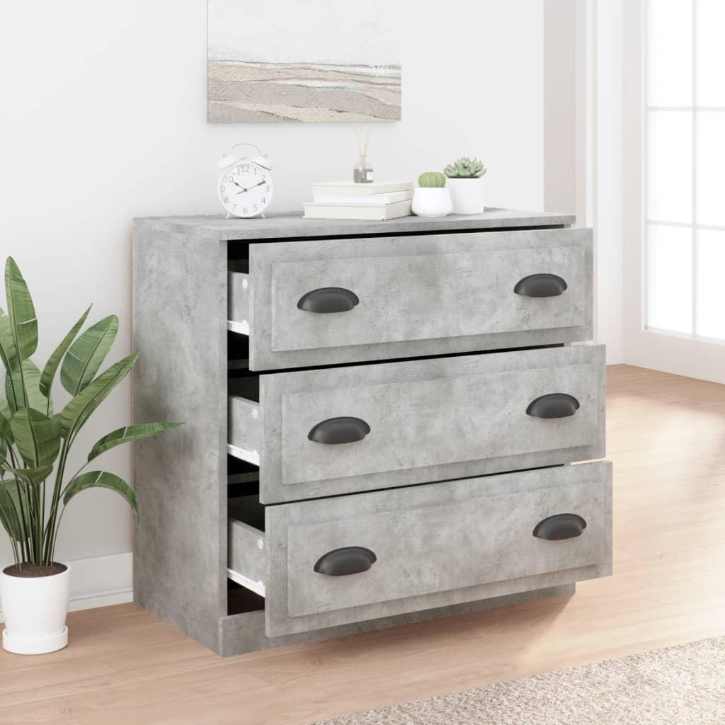 Concrete gray sideboard 70x35.5x67.5 cm engineered wood