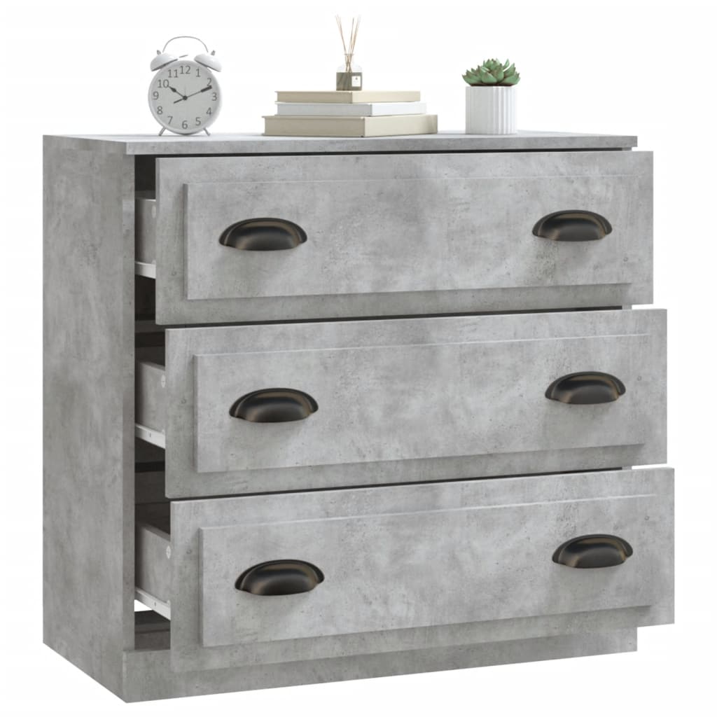 Concrete gray sideboard 70x35.5x67.5 cm engineered wood