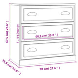 Concrete gray sideboard 70x35.5x67.5 cm engineered wood