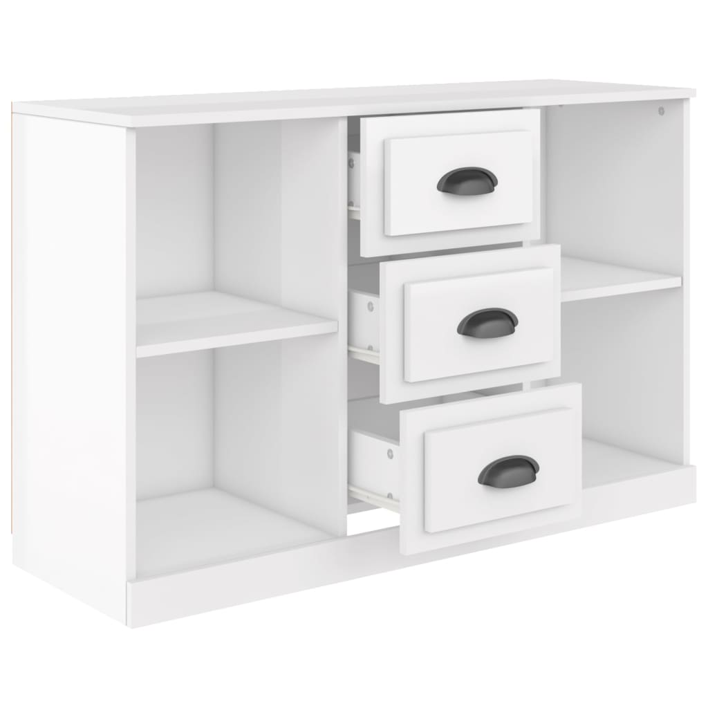 Buffet blanc brillant 104,5x35,5x67,5 cm bois d'ingénierie