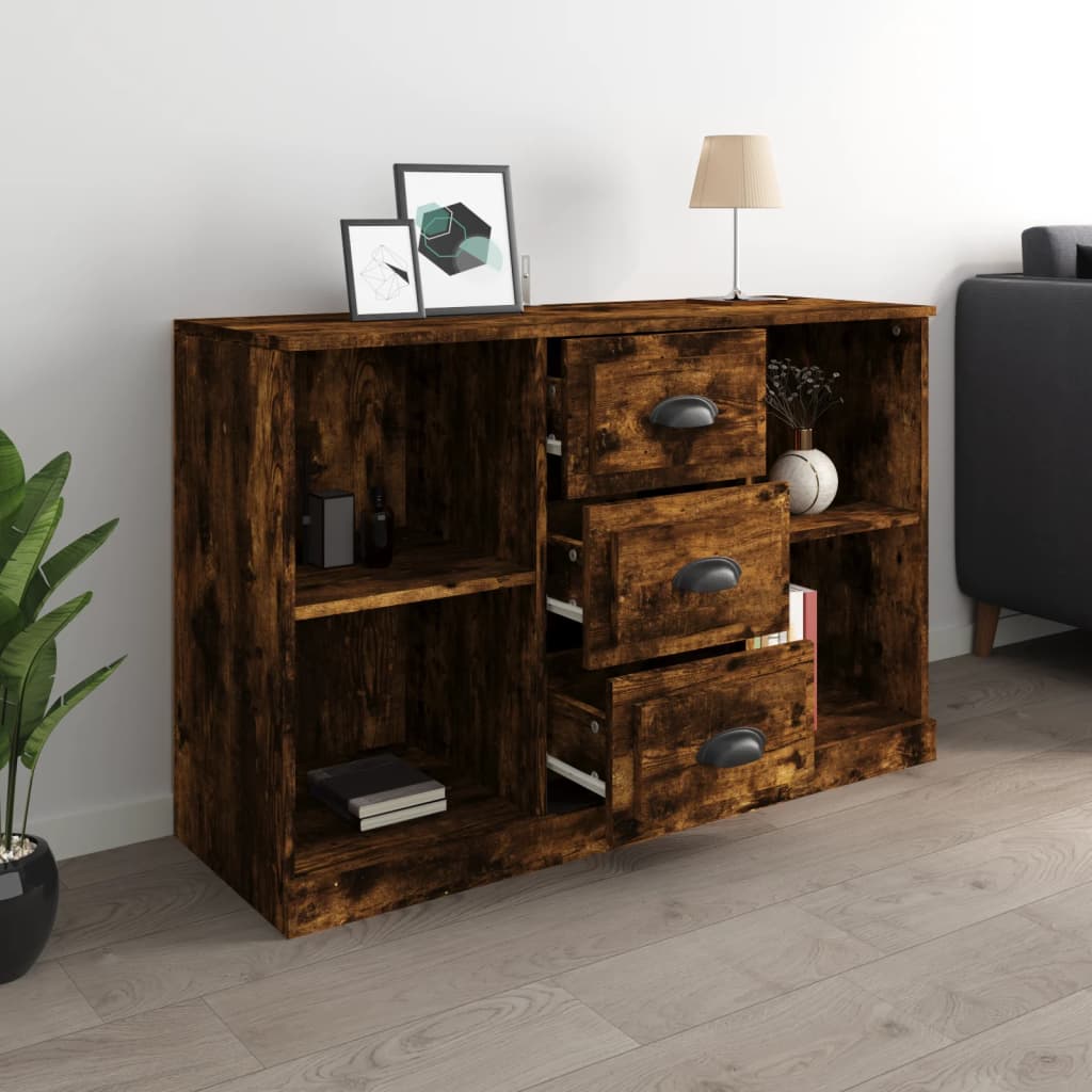 Smoked oak sideboard 104.5x35.5x67.5 cm engineered wood