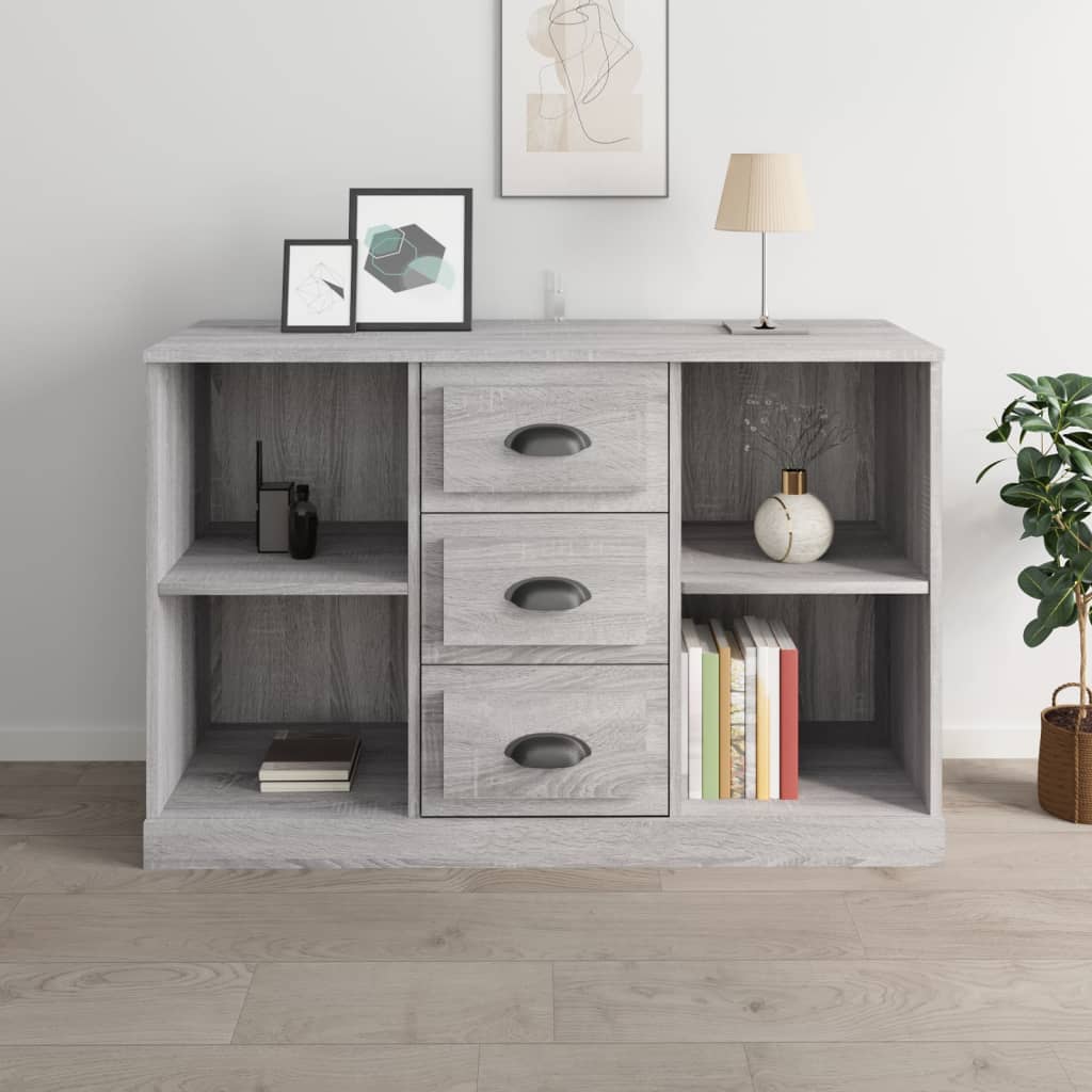 Sonoma graues Sideboard 104,5 x 35,5 x 67,5 cm, Holzwerkstoff