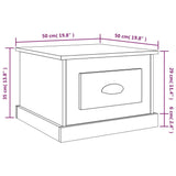 Table basse blanc brillant 50x50x35 cm bois d'ingénierie