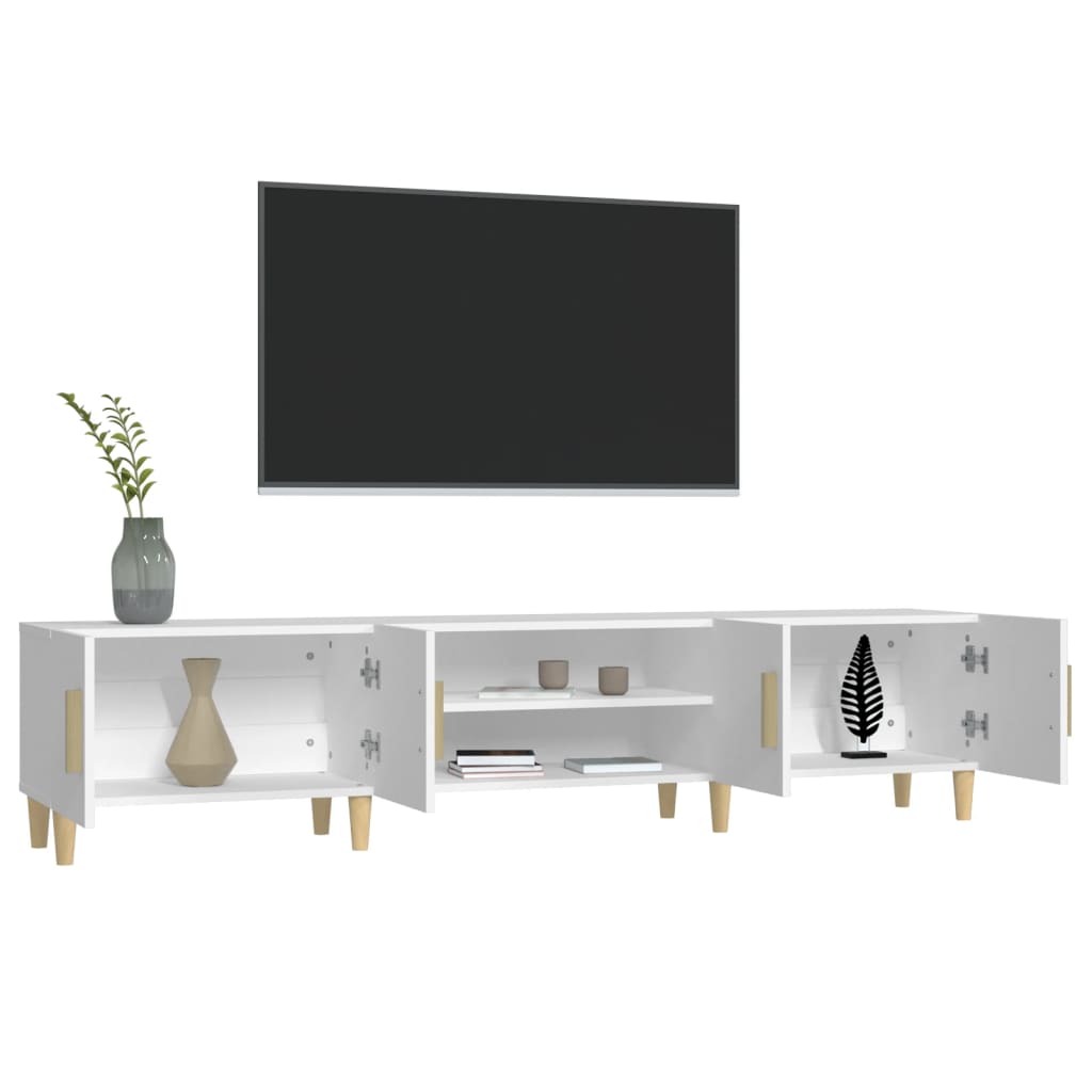 Meuble TV blanc 180x31,5x40 cm bois d'ingénierie