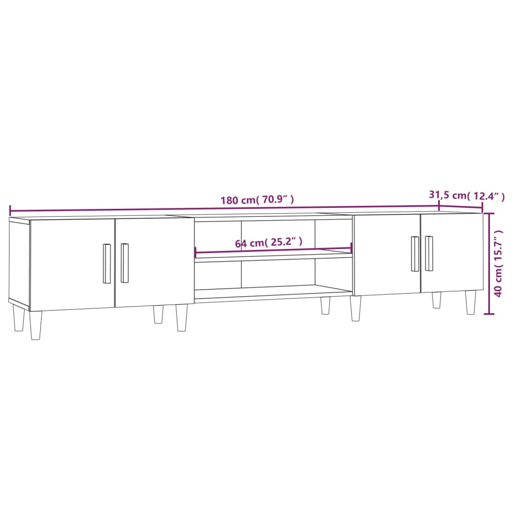 TV cabinets sonoma oak 180x31.5x40 cm engineered wood