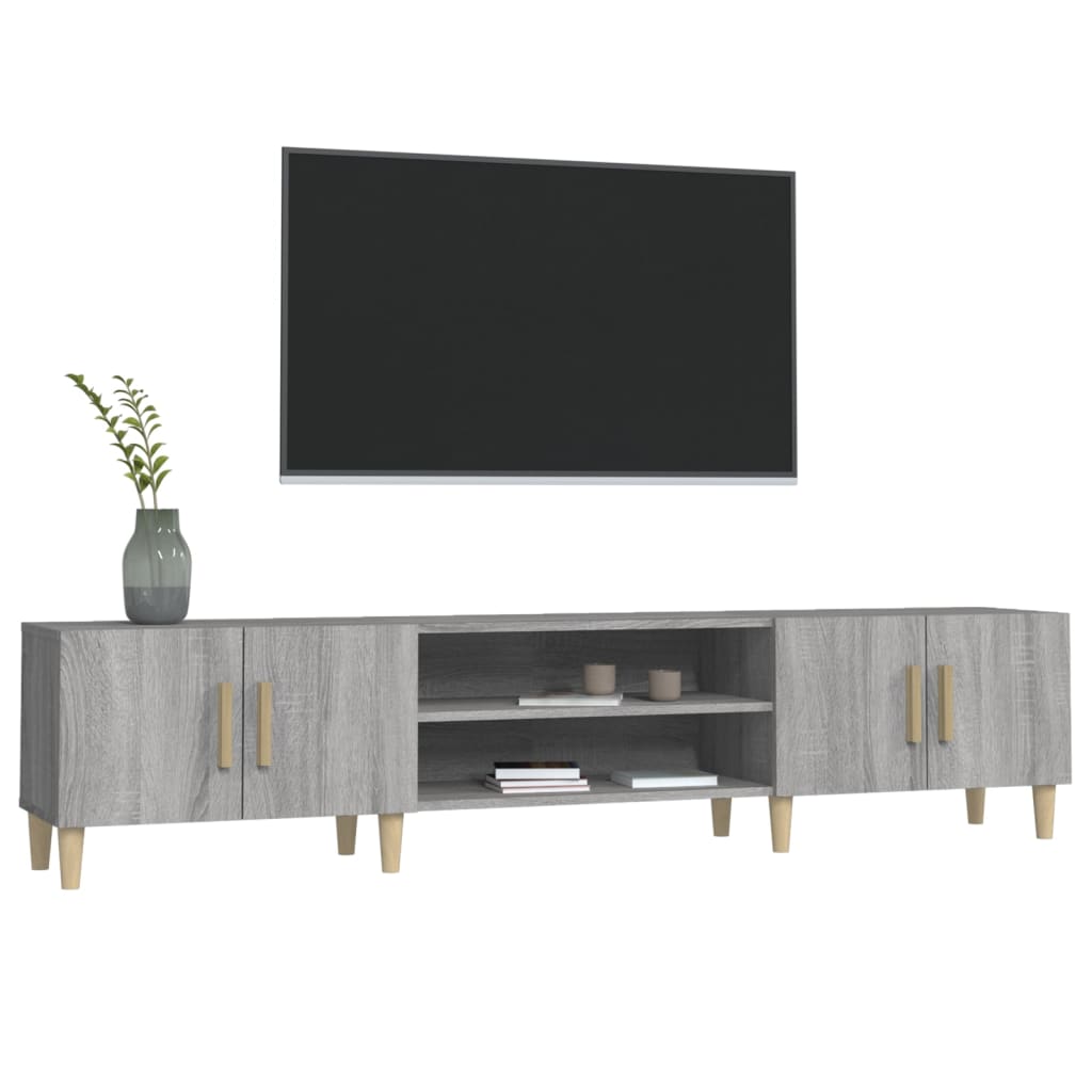 Meuble TV sonoma gris 180x31,5x40 cm bois d'ingénierie