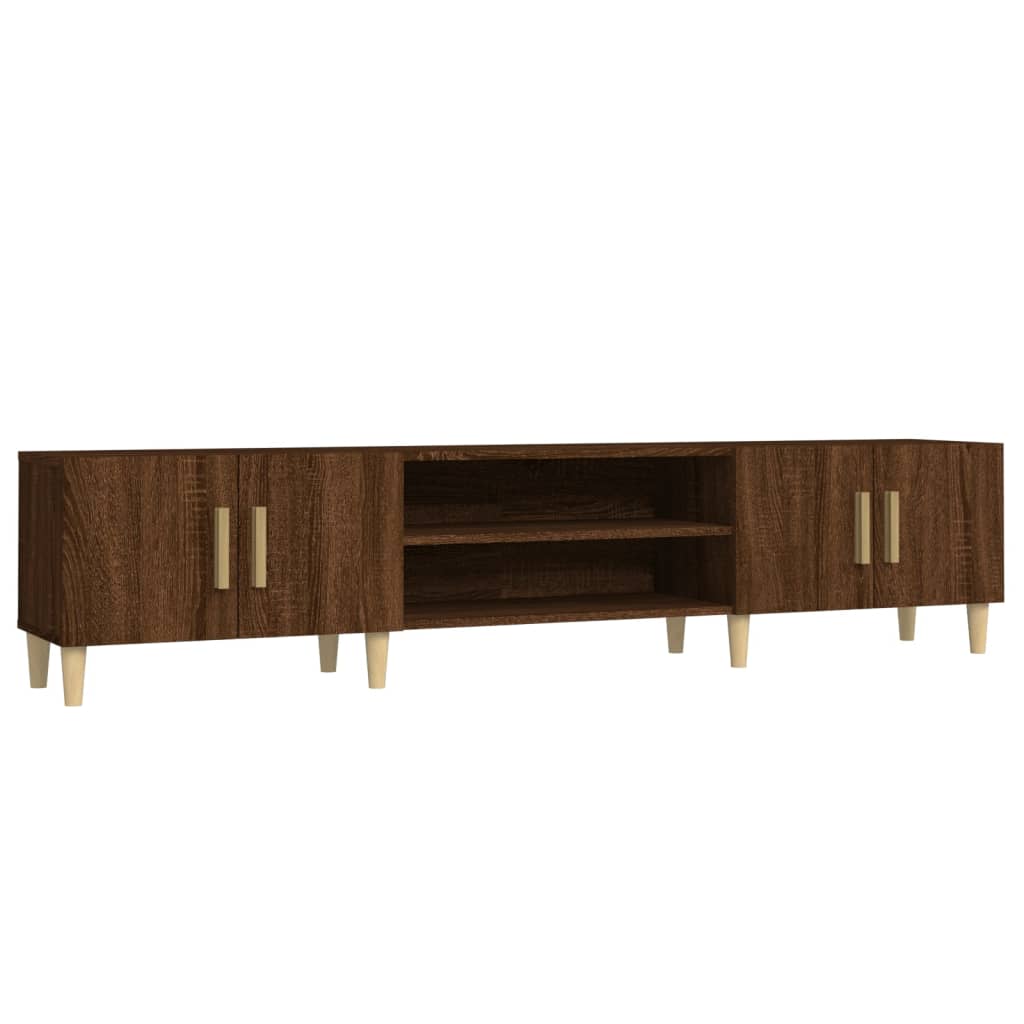 TV cabinet brown oak 180x31.5x40 cm engineered wood