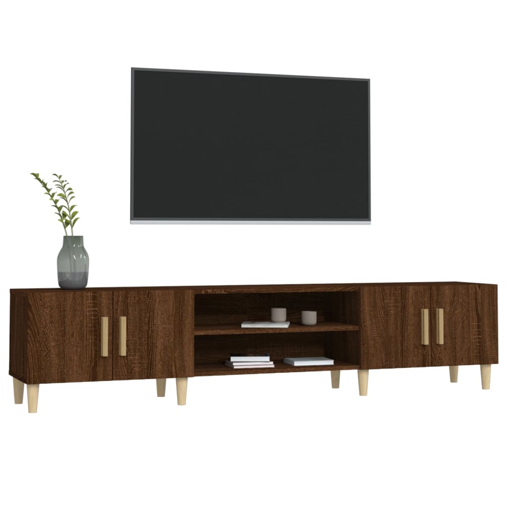 Meuble TV chêne marron 180x31,5x40 cm bois d'ingénierie