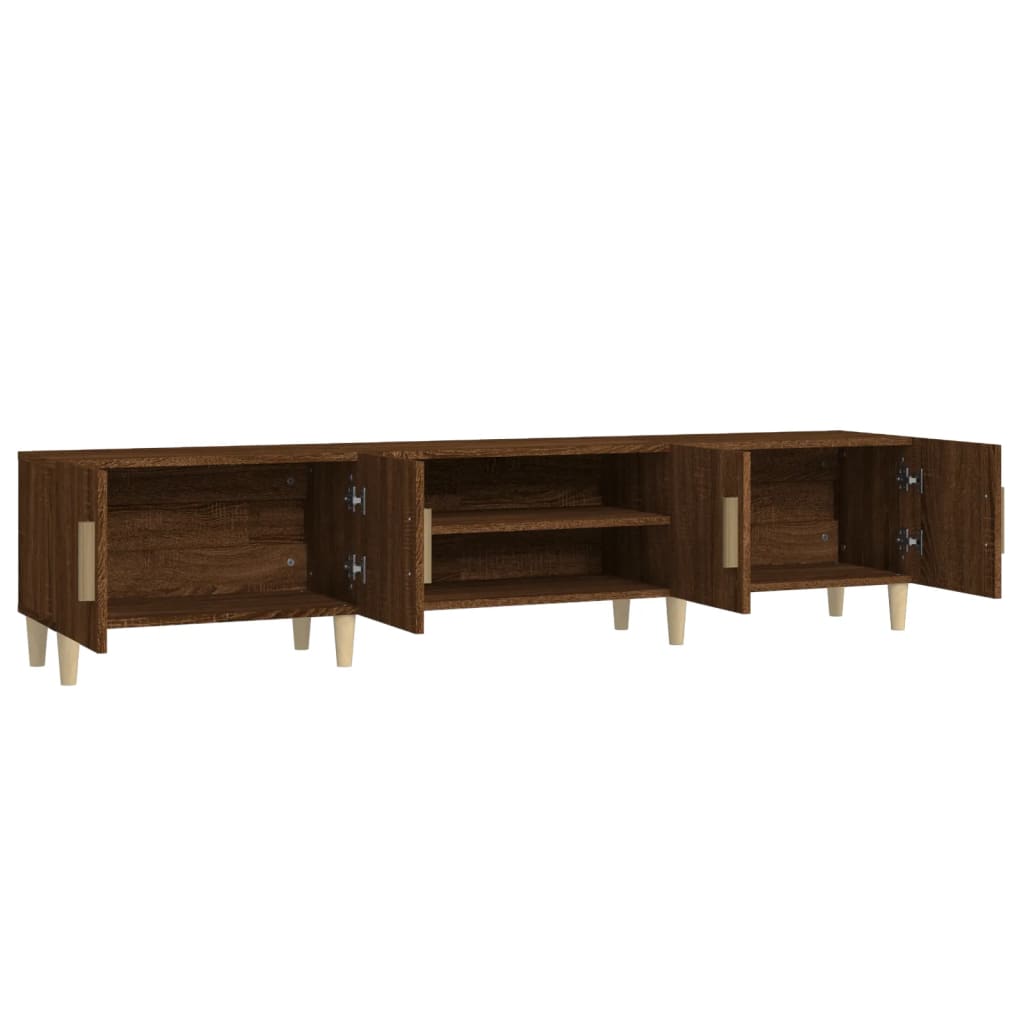 Meuble TV chêne marron 180x31,5x40 cm bois d'ingénierie