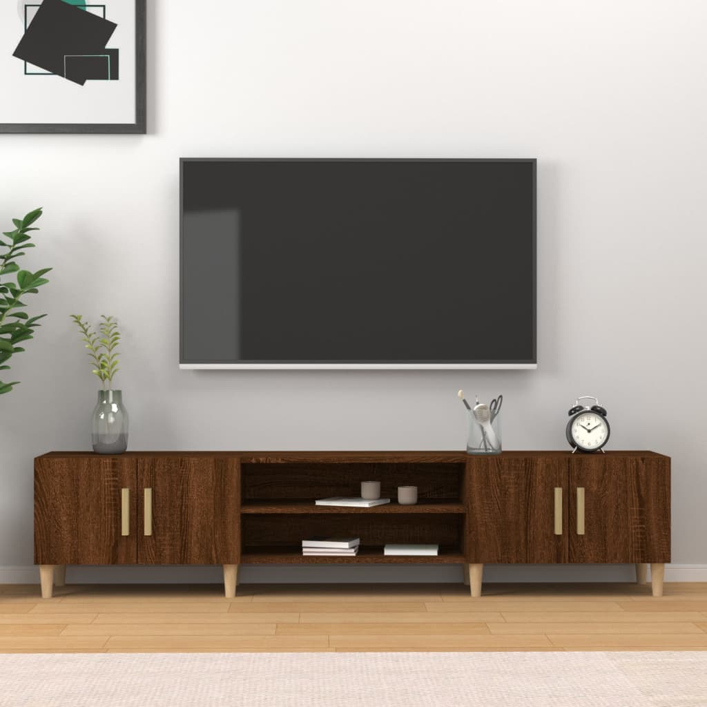 TV cabinet brown oak 180x31.5x40 cm engineered wood