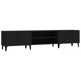 Black TV cabinet 180x31.5x40 cm engineered wood