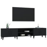 Black TV cabinet 180x31.5x40 cm engineered wood