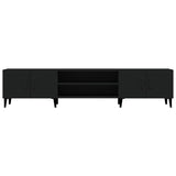 Black TV cabinet 180x31.5x40 cm engineered wood