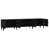 Black TV cabinet 180x31.5x40 cm engineered wood