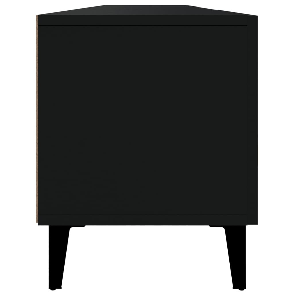 Black TV cabinet 180x31.5x40 cm engineered wood