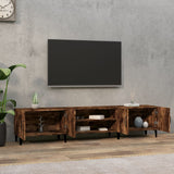 Meuble TV chêne fumé 180x31,5x40 cm bois d'ingénierie