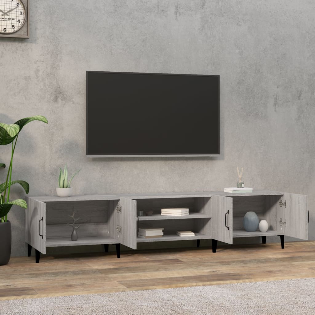 Meuble TV sonoma gris 180x31,5x40 cm bois d'ingénierie