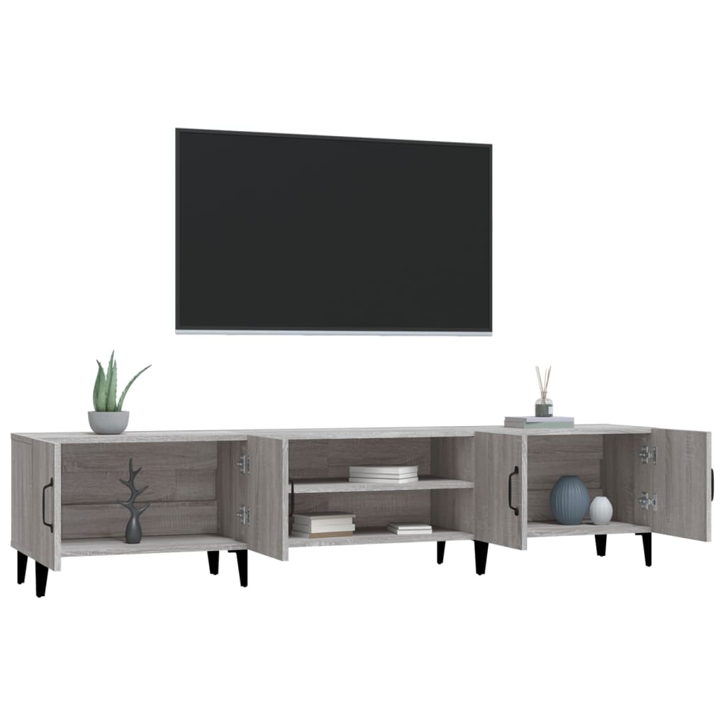 Meuble TV sonoma gris 180x31,5x40 cm bois d'ingénierie