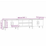 Meuble TV sonoma gris 180x31,5x40 cm bois d'ingénierie