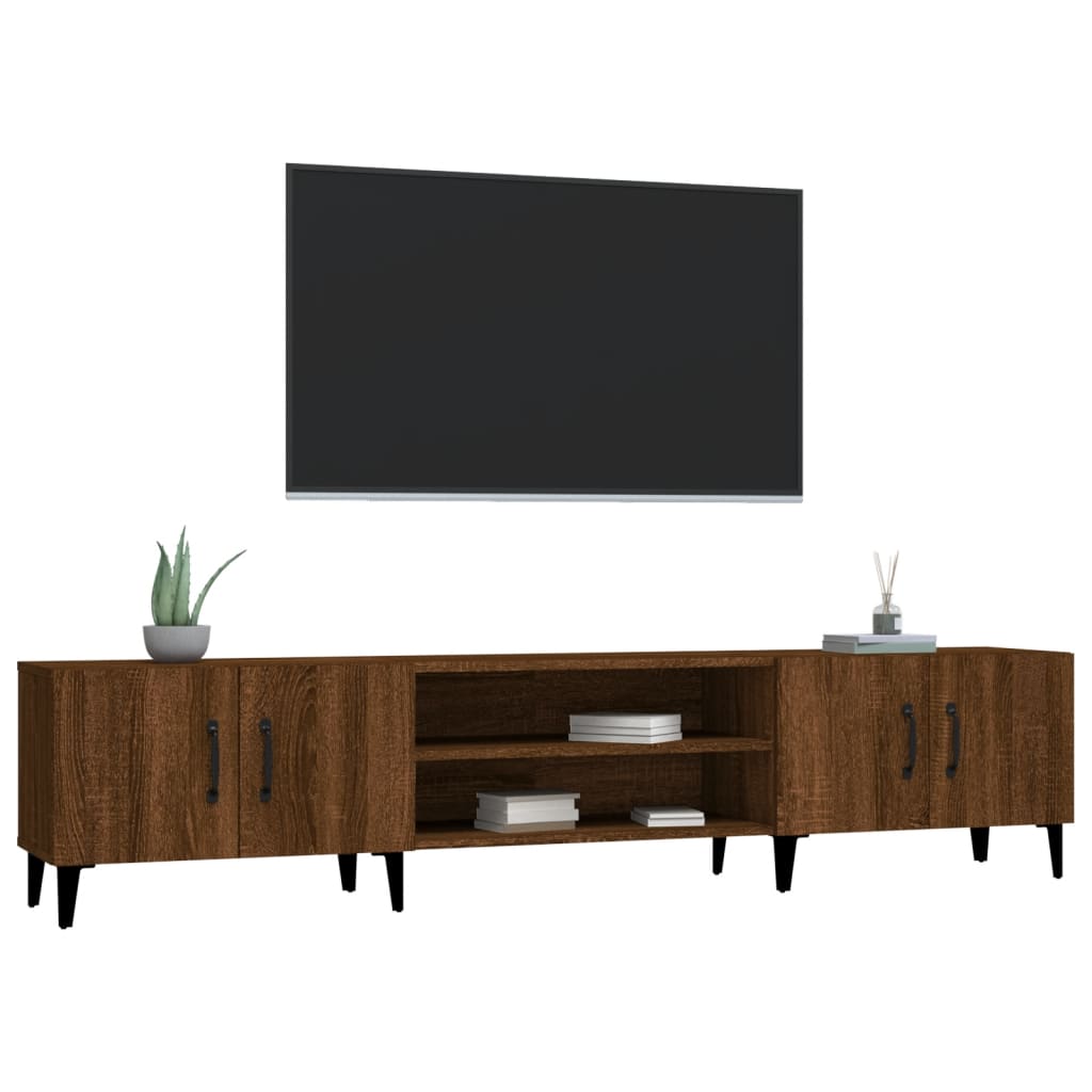 Meuble TV chêne marron 180x31,5x40 cm bois d'ingénierie