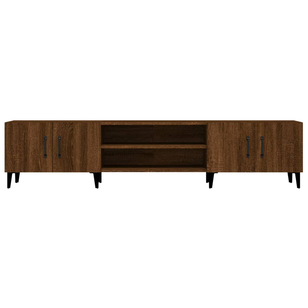 TV cabinet brown oak 180x31.5x40 cm engineered wood