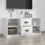 Meuble TV blanc brillant 99,5x35,5x48 cm bois d'ingénierie